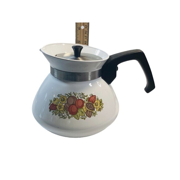 Corning Ware Spice of Life 6 Cup Tea Pot With Lid Vintage - Picture 3 of 11